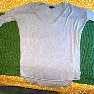 Grey V-neck top from Express